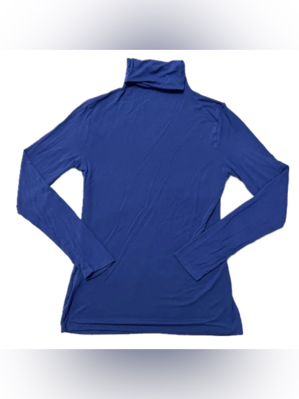 Women's Sleek Long-Sleeved Turtleneck Blue Size S